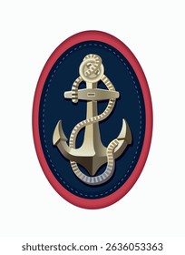Military uniform. Chevron patch anchor on a white background. Vector illustration