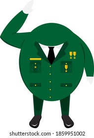 Military Uniform in Green Vector