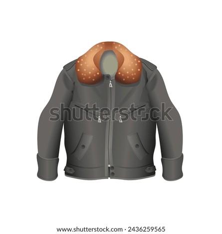 Military uniform. Old pilot jacket on white background. Vector illustration