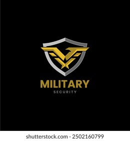 Insignia de la unidad militar Fuerzas especiales del ejército signo aislado. Vector de diseño de logotipo de oro de Inteligencia Militar.
