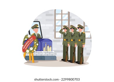 Military units conduct memorial ceremonies to remember their fallen comrades.