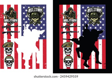 Military military USA t shirt design and graphics design