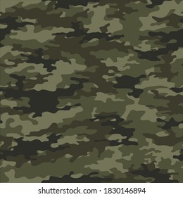 Military vector camouflage geometric seamless pattern khaki background stylish street design for print clothes.