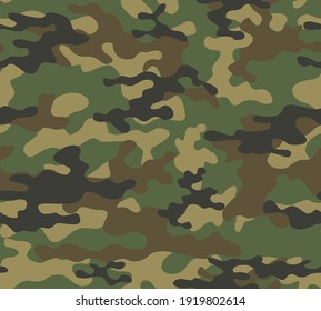 Military vector camouflage hunting background seamless print. EPS