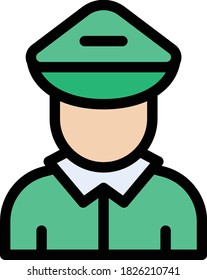 military vector flat color icon 