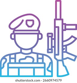 Ícone de vetor militar. Pode ser usado para impressão, aplicativos móveis e da Web.