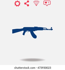 Military vector icon on grey background.