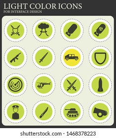 Military vector icons for web and user interface design