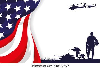 Military Vector Illustration Army Background Soldiers Stock Vector ...