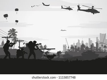 190 Soldier Silhouette With Dogs And Flag Images, Stock Photos ...