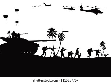 190 Soldier Silhouette With Dogs And Flag Images, Stock Photos ...