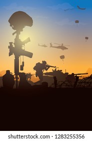 Military vector illustration, Army background.