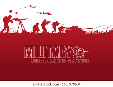 Military vector illustration, Army background, soldiers silhouettes,Happy veterans day.