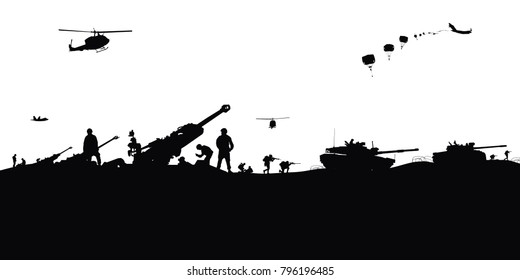 Military Vector Illustration Army Background Soldiers Stock Vector ...