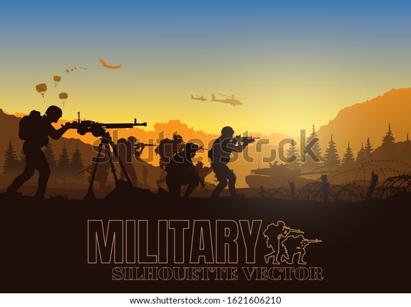 Military Vector Illustration Army Background Soldiers Stock Vector ...