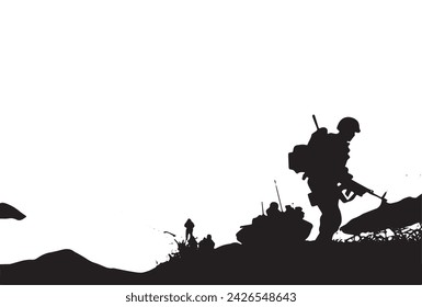 Military vector illustration army combat.
