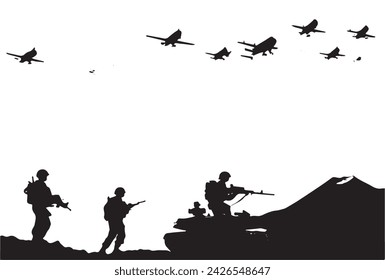 Militärischer Vektor-Illustration-Armee-Kampf.