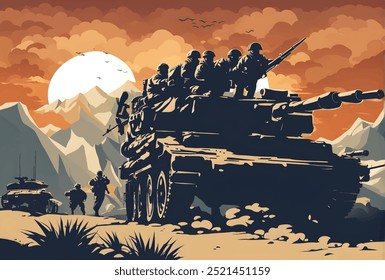 Combate militar de Ilustración vectorial.