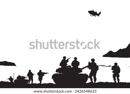 Military vector illustration army combat.