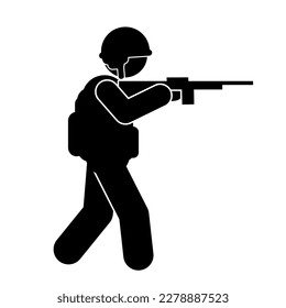 Military vector illustration, Army soldiers, Military silhouettes ,war illustration
