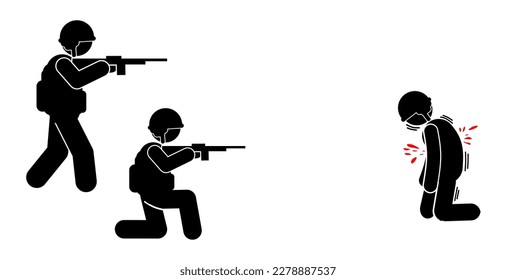 Military vector illustration, Army soldiers, Military silhouettes ,war illustration
