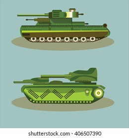 Military Vector tanks design in different variations for your design, illustration needs.