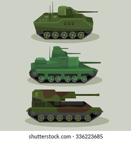 Military Vector tanks image design set in different variations for your design, illustration needs.