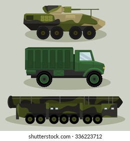 Military Vector tanks image design set in different variations for your design, illustration needs.