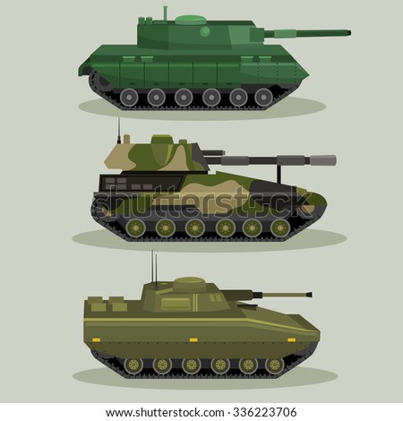 Military Vector tanks image design set in different variations for your design, illustration needs.