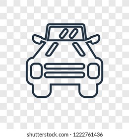 Military vehicle concept vector linear icon isolated on transparent background, Military vehicle concept transparency concept in outline style