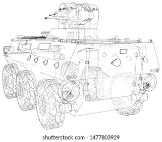 Military vehicle. EPS10 format. Vector created of 3d.