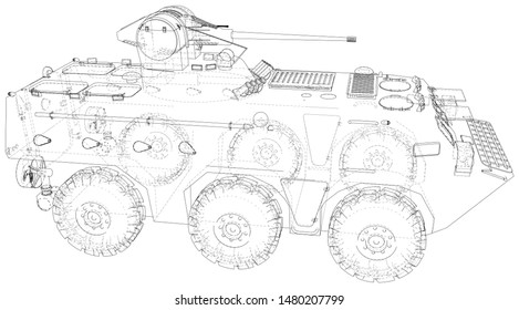 Military vehicle. EPS10 format. Vector created of 3d.
