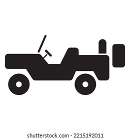 Military Vehicle Icon Vector Design Template In Black Color Isolated Sign On White Background