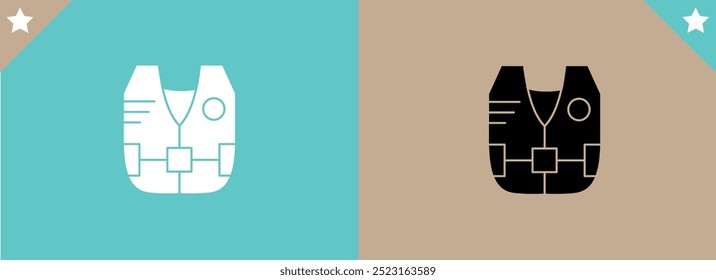 Military Vest Outline Icon Vector Illustration
