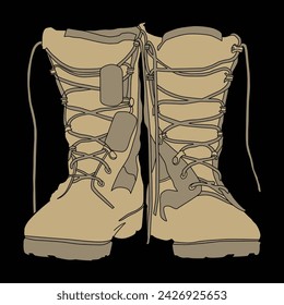 Military and veteran shoes vector