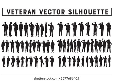 Military Veteran Silhouette Vector Collection