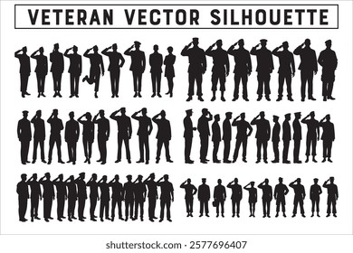 Military Veteran Silhouette Vector Collection