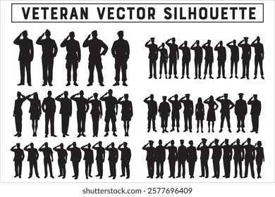 Military Veteran Silhouette Vector Collection