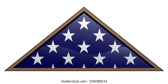 Military Veteran Style Folded American Flag Vector Illustration