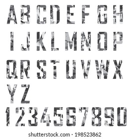 Military Vintage Alphabet. Vector, EPS10