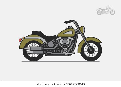 military vintage motorcycle. isolated on gray background