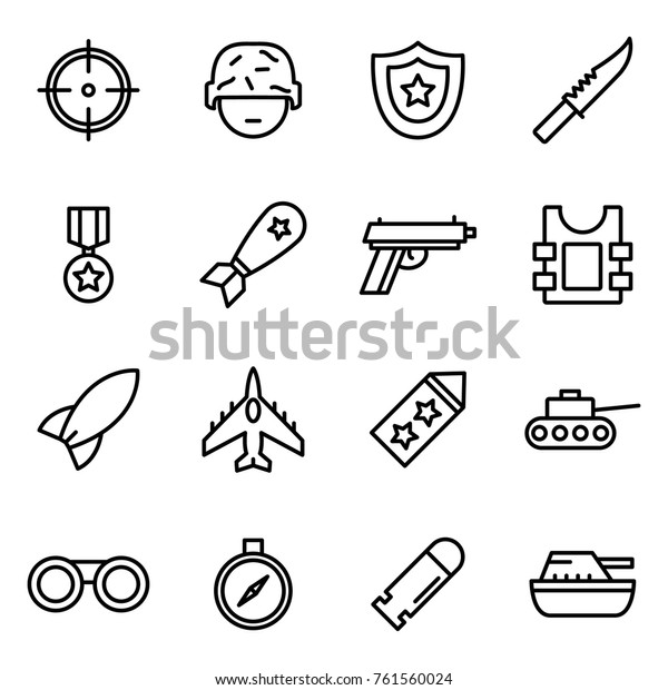 Military War Icons Army Icons Universal Stock Vector (Royalty Free ...