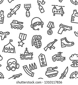 Military and war - Seamless pattern