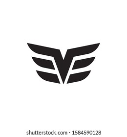 V Letter Wings Logo Vector Emblem Stock Vector (Royalty Free ...