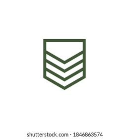 Naturaleza del símbolo del vector de la plantilla de logotipo de oleada militar