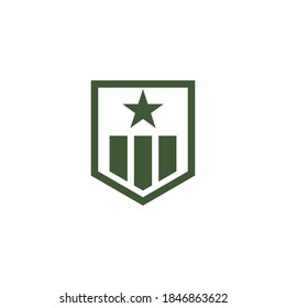 Naturaleza del símbolo del vector de la plantilla de logotipo de oleada militar
