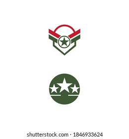 Naturaleza del símbolo del vector de la plantilla de logotipo de oleada militar