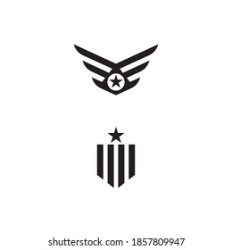 Vorlage für militärisches Wave-Logo, Vektorsymbol