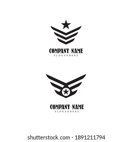 Vorlage für militärisches Wave-Logo, Vektorsymbol