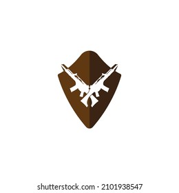 military weapon logo vector illustration design